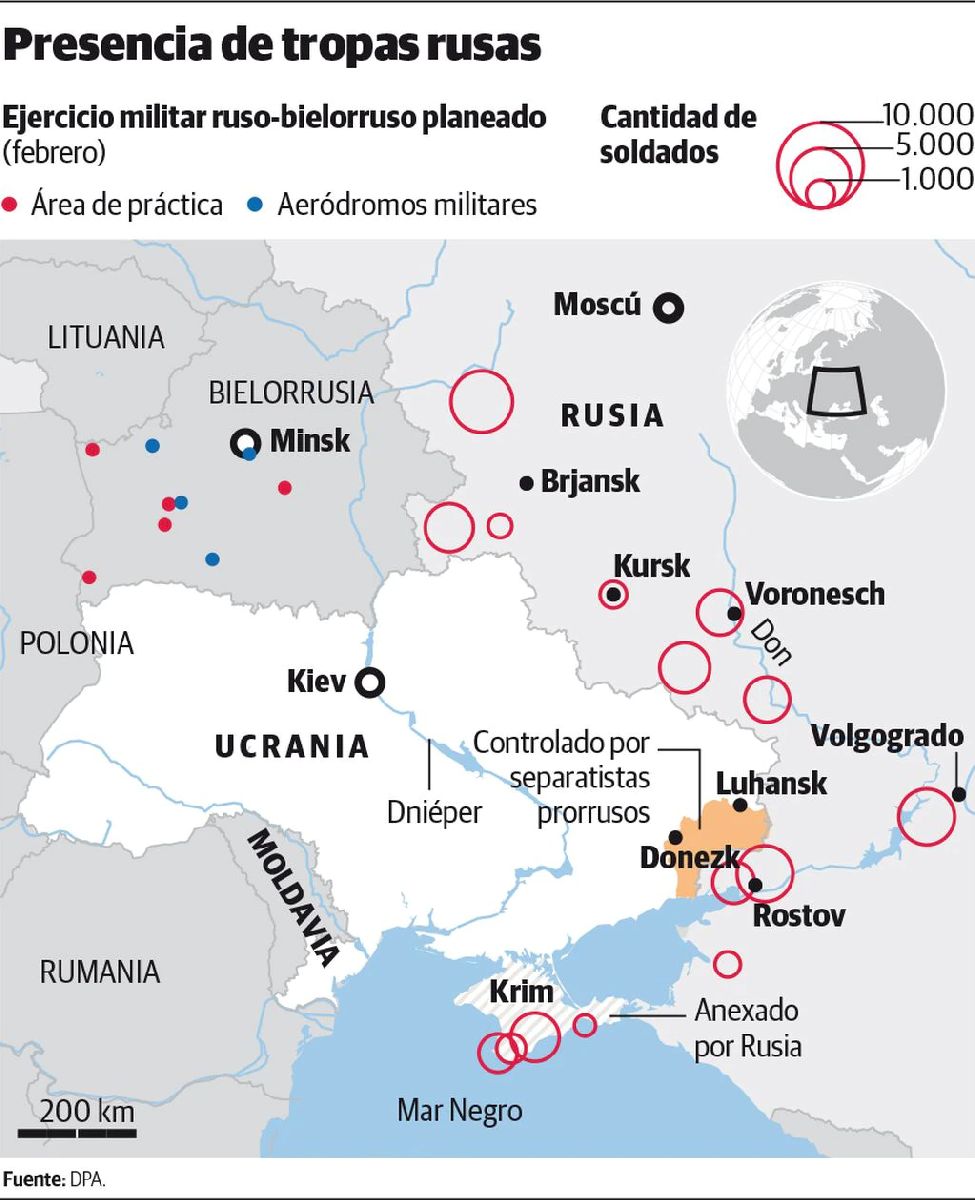«Hay casi 200 mil soldados rusos en la frontera de Ucrania», alerta presidente Zelenski