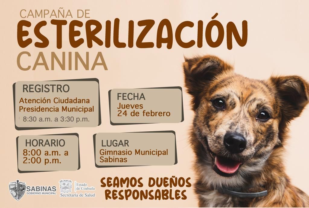 Este jueves esterilización canina en Sabinas