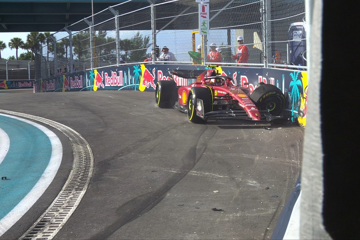 Carlos Sainz sufre accidente en la segunda práctica en Miami