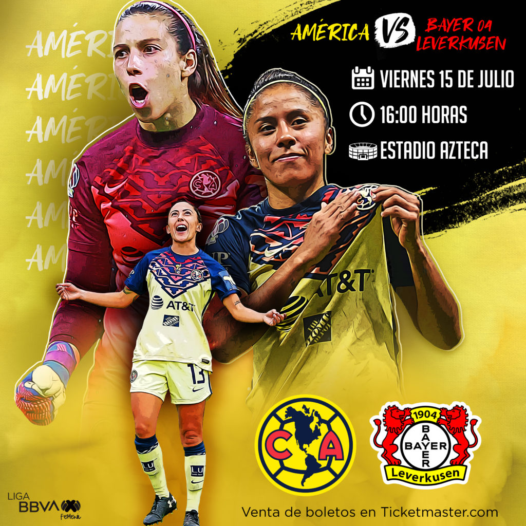 América Femenil vs Bayer Leverkusen, en partido amistoso en el Estadio Azteca