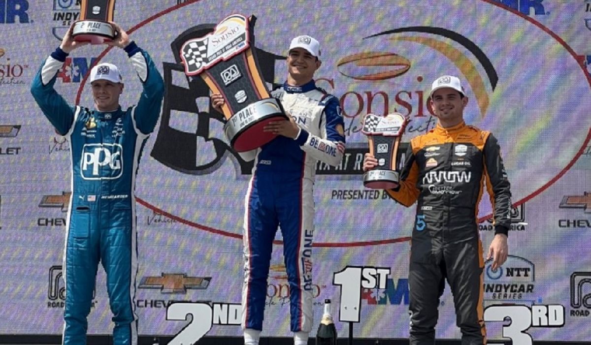 Patricio O´Ward se subió al podio en el circuito Road America de la IndyCar