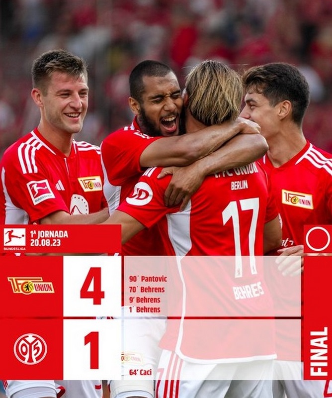 Unión Berlín se estrena con goleada en Bundesliga