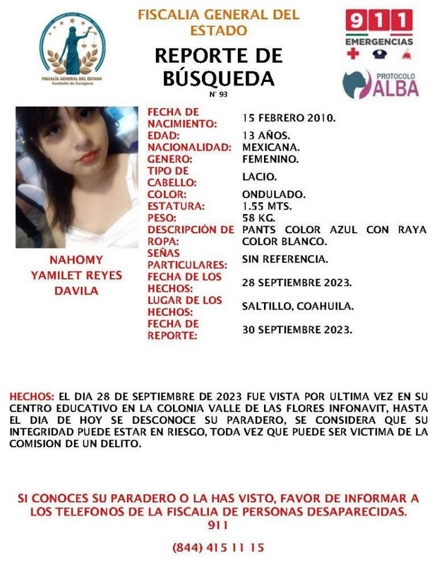 Activan protocolo Alba, hay dos jóvenes desaparecidas