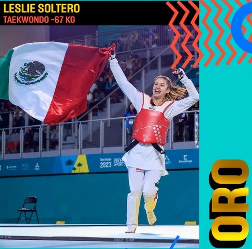 Leslie Soltero se llevó la medalla de oro en Taekwondo -67kg en Santiago 2023