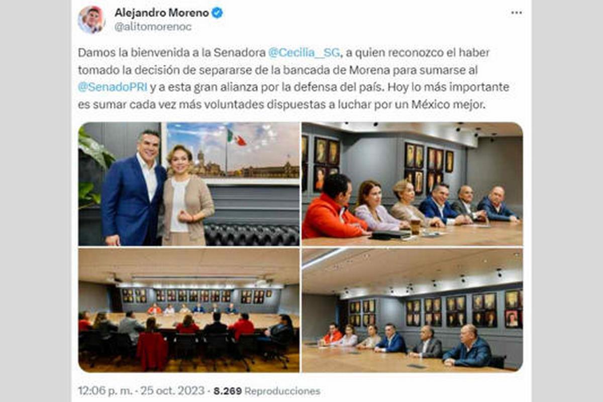 Baja en Morena: Senadora Cecilia Sánchez García renuncia para unirse al PRI