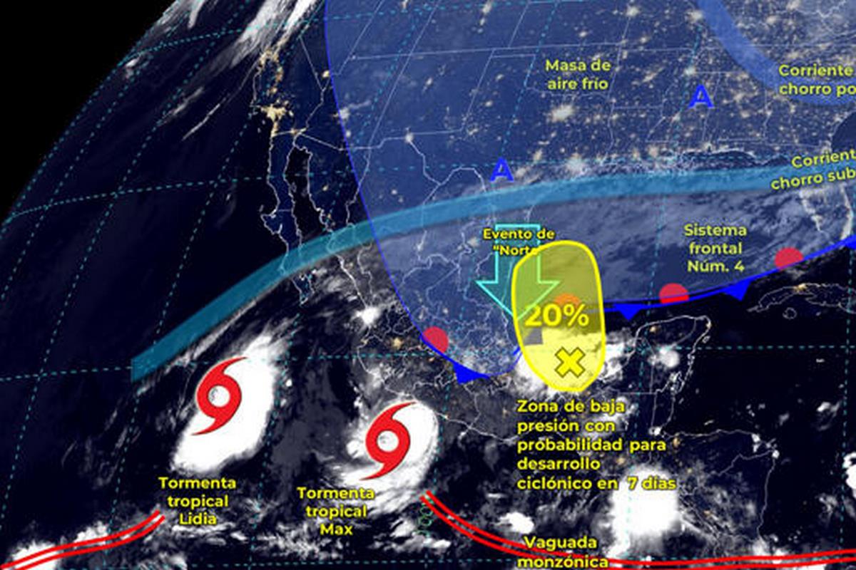 Dos ciclones invaden México: Max provocará lluvias torrenciales y Lidia tocará tierra como huracán, estas son sus rutas