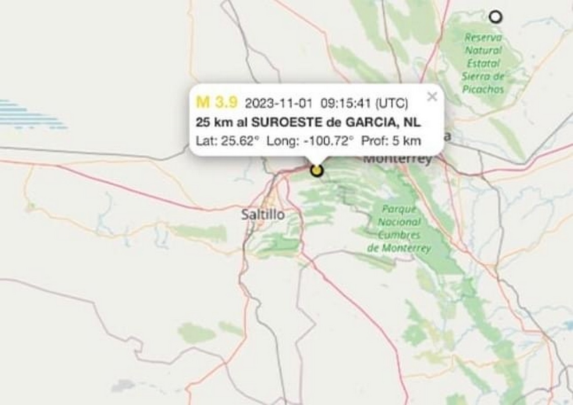 Tembló en Saltillo y Ramos Arizpe