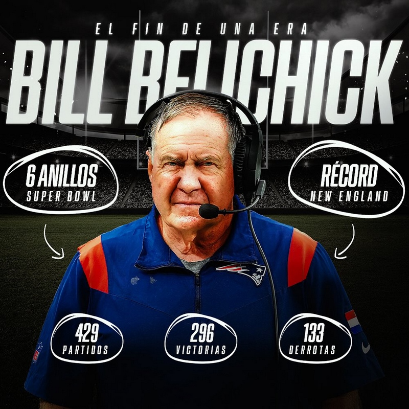 Bill Belichick deja a los Patriots tras 24 temporadas