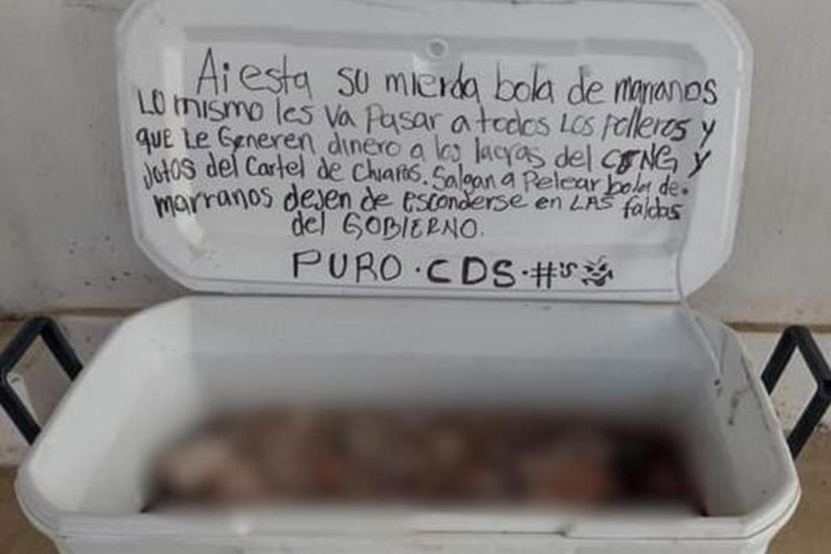 Deja el CDS cabezas dentro de hielera en Chiapas