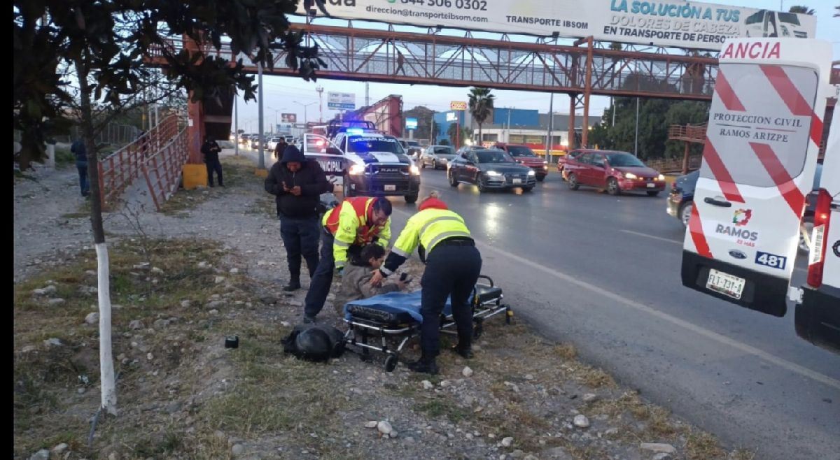 Fuertes vientos causaron accidente a motociclista
