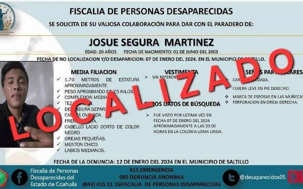 Desaparecido es encontrado en anexo