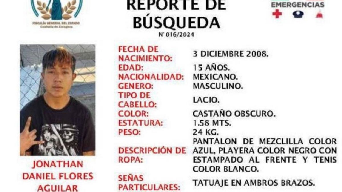 Desaparece joven de 15 años