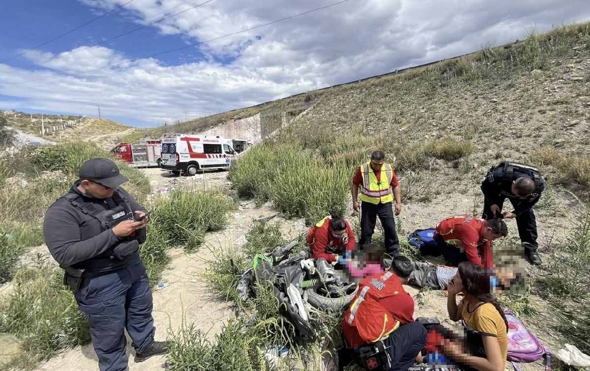 Se accidenta motociclista en Ramos Arizpe.