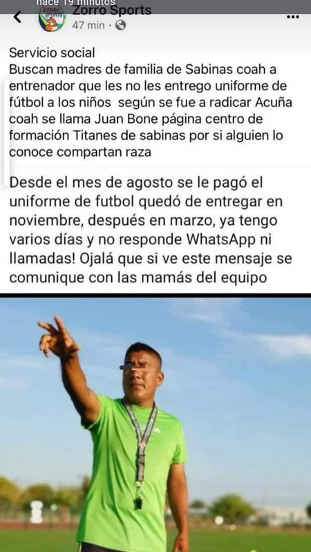 No se ha presentado denuncia en contra de entrenador de futbol de “Titanes”