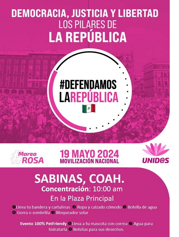 HOY LA GRAN MOVILIZACION DE LA MAREA ROSA EN COAHUILA