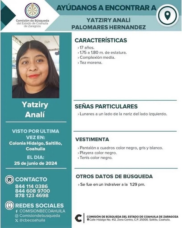 Urgente localizar a Yatziri Hernández