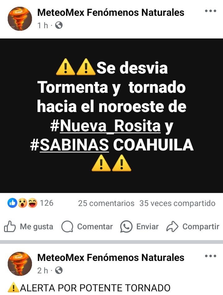 Aparecen en Internet falsas alertas de tornado