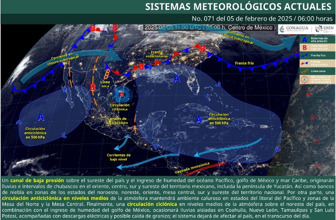 SE ESPERAN LLUVIAS Y FUERTES VIENTOS EN EL ESTADO