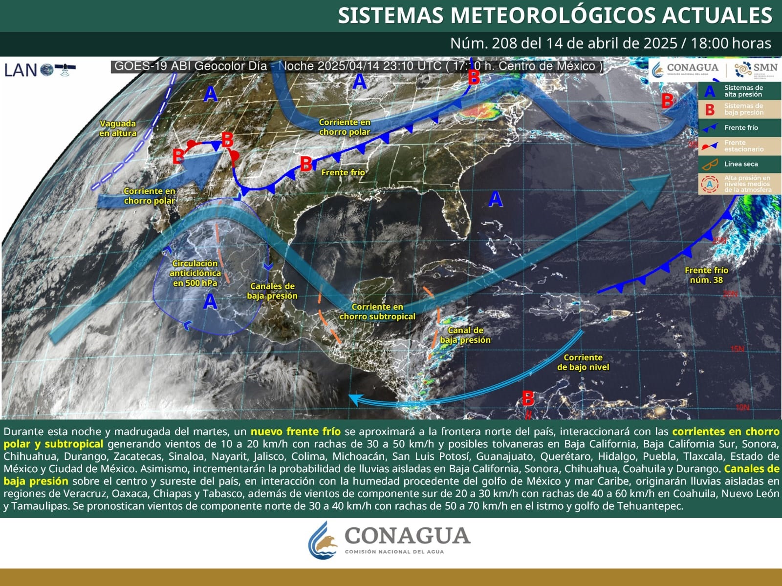 SE ESPERAN VIENTOS FUERTES Y LLUVIAS AISLADAS EN COAHUILA
