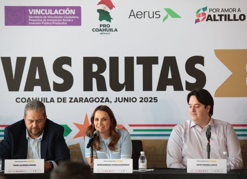 006 COAHUILA FORTALECE CONECTIVIDAD AÉREA CON NUEVAS RUTAS SALTILLO- MONTERREY-MONCLOVA OPERADAS POR AERUS
