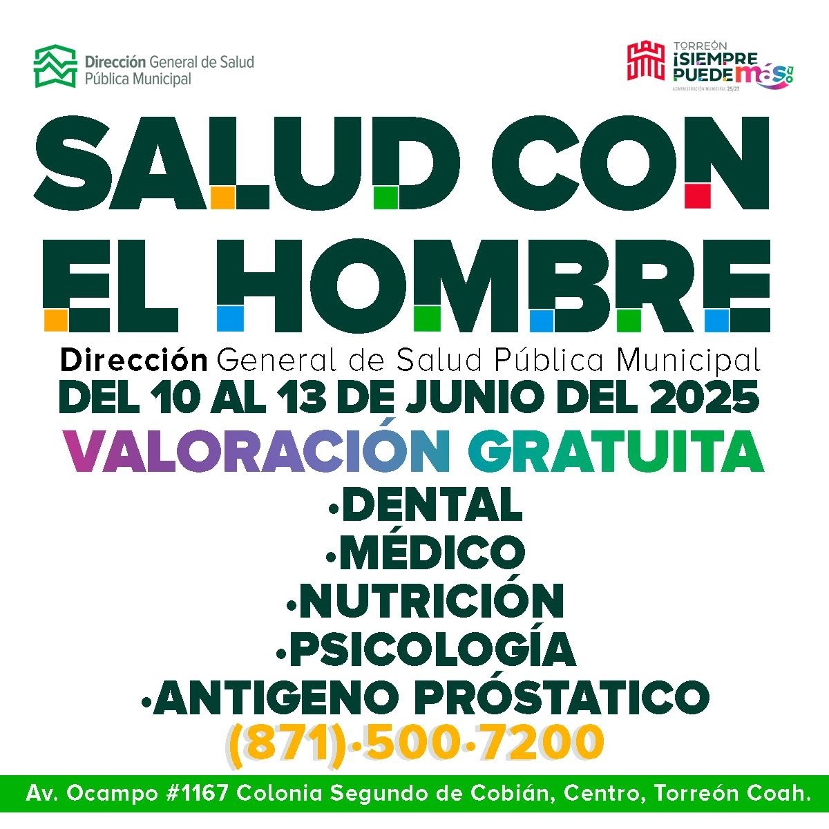 Inicia programa de salud preventiva dirigido a hombres en Torreón