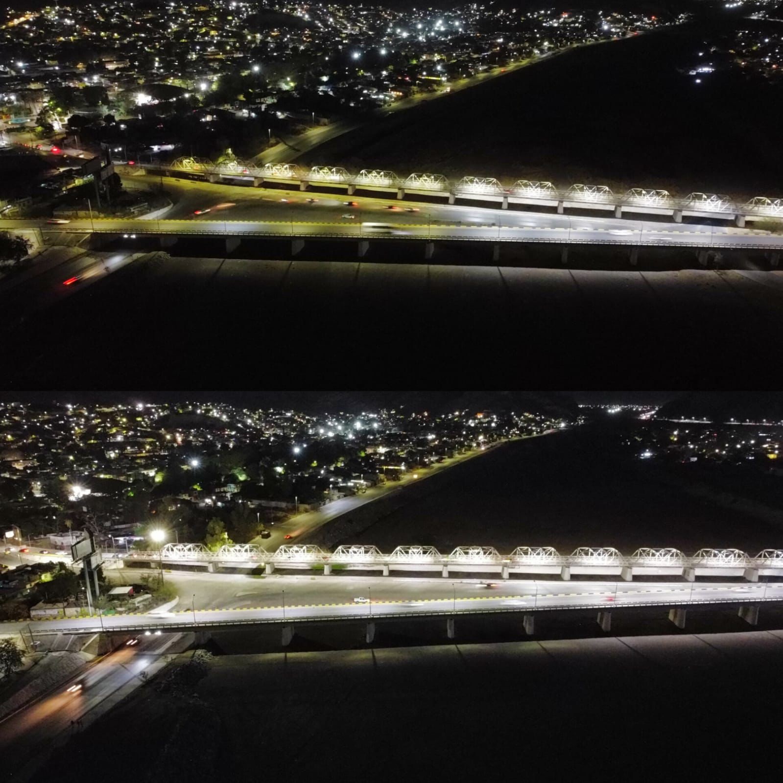 Avanza modernización de alumbrado en el Parque Fundadores y Puente Plateado
