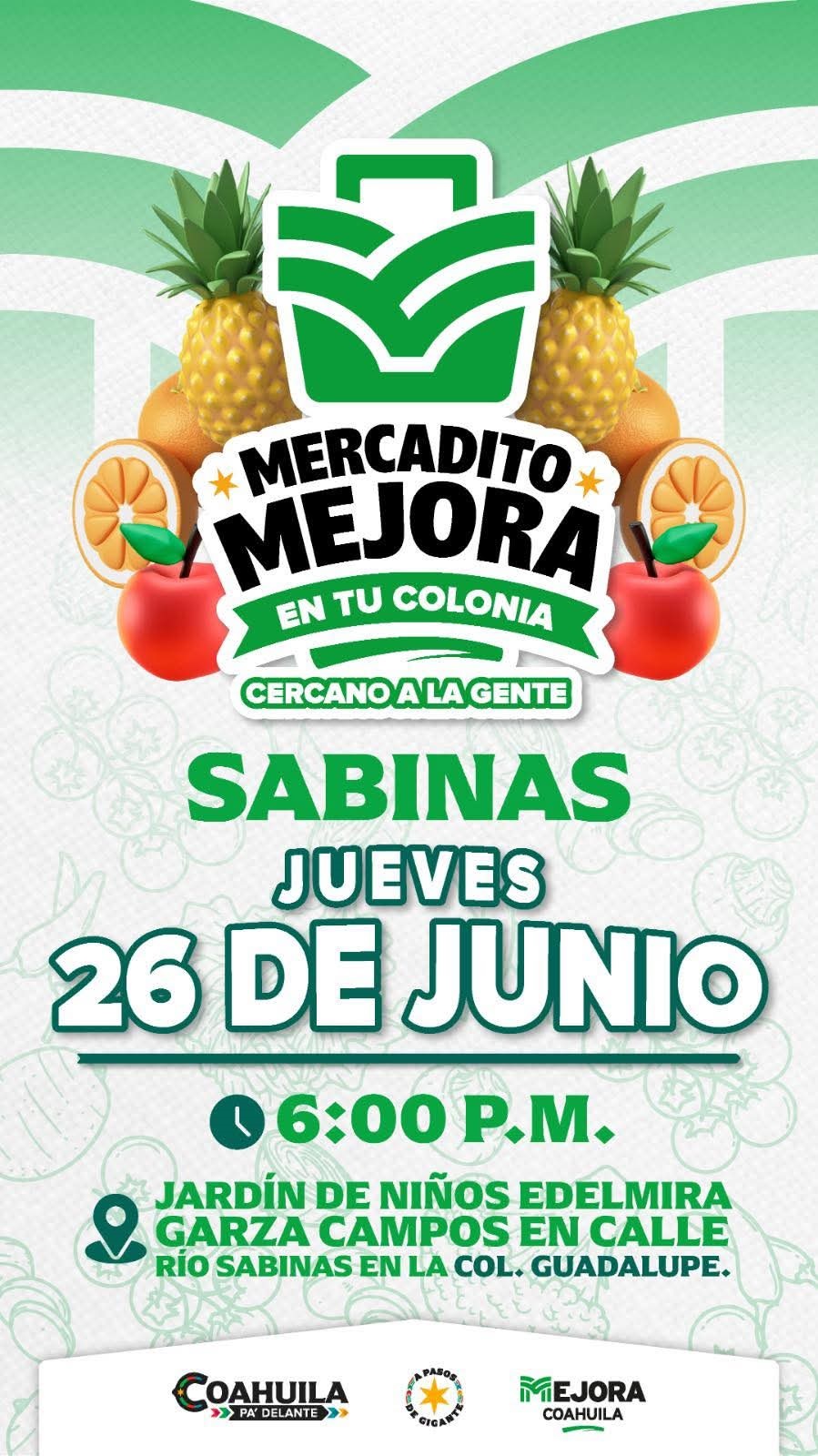 Llega el Mercadito Mejora a la Colonia Guadalupe