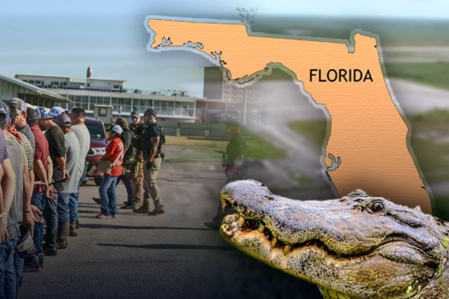 Florida planea megaprisión para migrantes en medio de caimanes y pitones