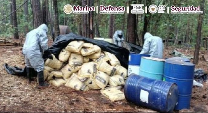 Marina decomisa 42 toneladas de metanfetamina en Michoacán