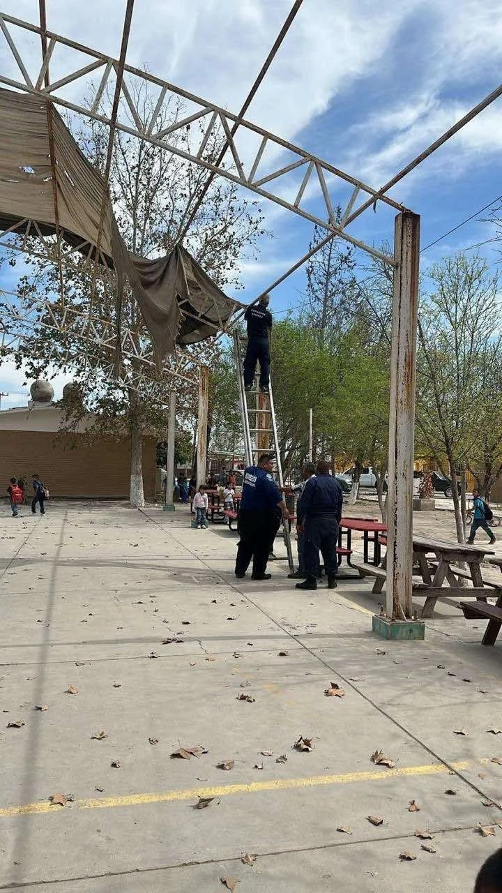 Agradecen a gobernador construcción de techumbre en escuela primaria de Sabinas